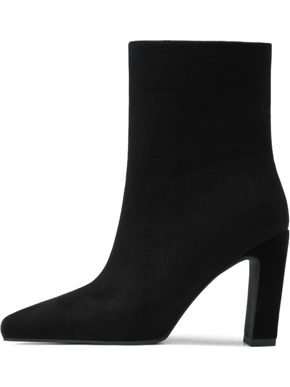 🆕Women's Black Suede Square Toe Ankle Boots Chunky Block Heel Booties